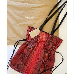 Michael Kors Collection Salina Runway Python Drawstring tote